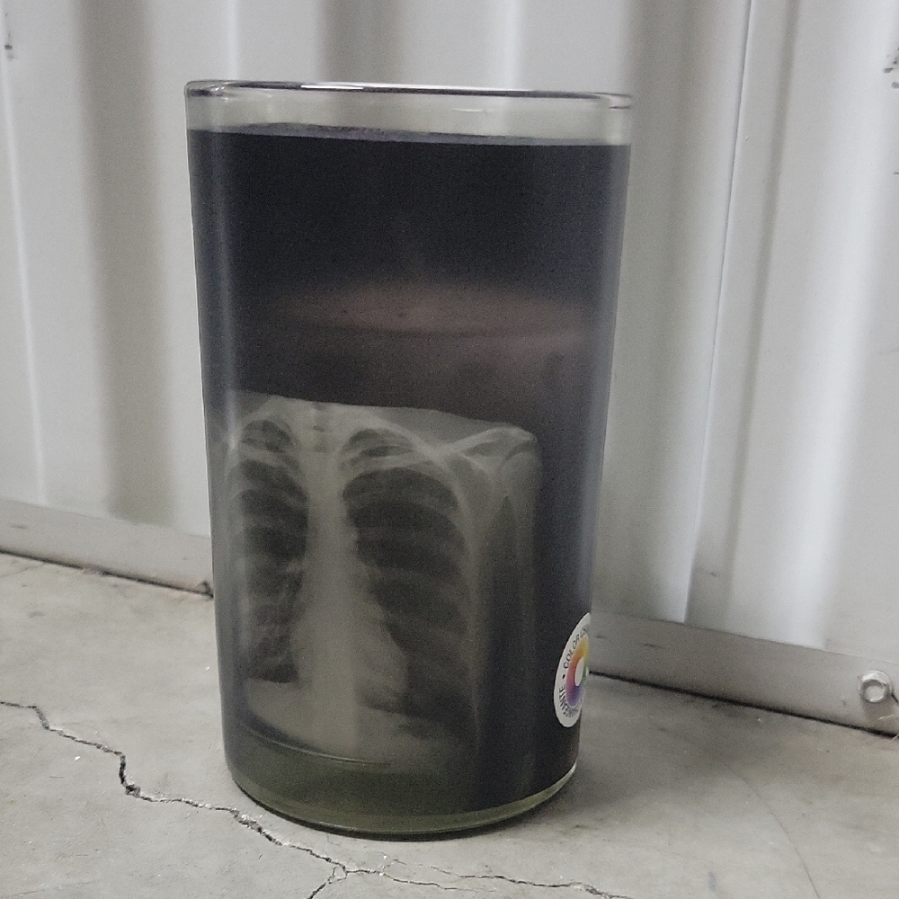 Black Rib Cage Color Changing Candle. Halloween, Goth, Holiday, Decorations.